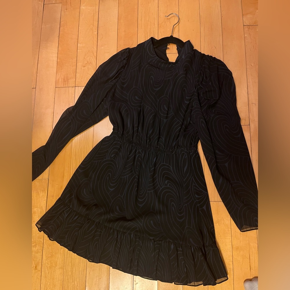 Zara High Neck Blue / Black Dress